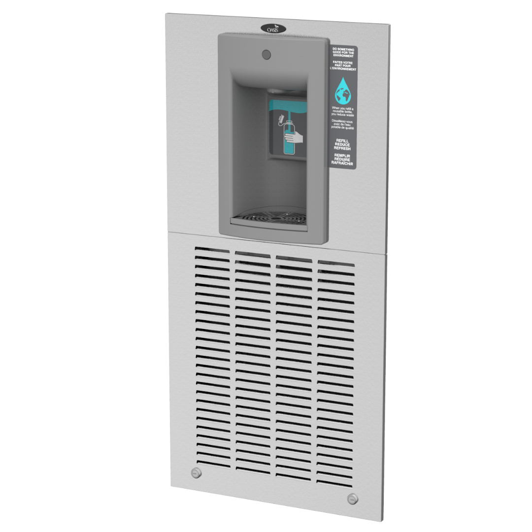 Wall-Recessed, Mains-Connected Bottle Filler Contactless Dispensing
